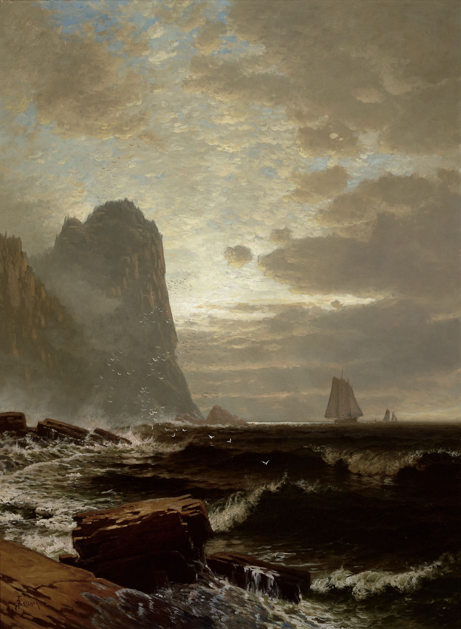 <p>Alfred Thompson Bricher, <i>At the South Head, Grand Manan</i>. Oil on canvas, 55 7/8 x 45 3/4 inches. Collection of the Nasher Museum of Art at Duke University.</p>
