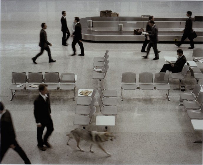 <p>Eve Sussman, <i>The Wolf in Tempelhof</i>. Chromogenic print, 39 1/2 x 49 inches. Collection of the Nasher Museum of Art at Duke University.</p>
